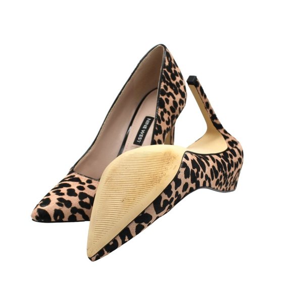 Nine West Womens Tatiana 5 Calf Hair Dress Heels Brown - Picture 9 of 9